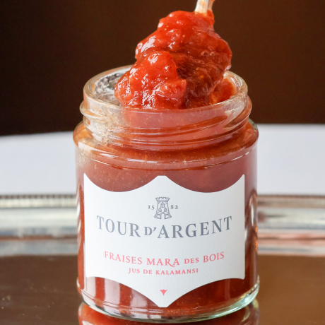 Confiture fraises Marianne & jus de kalamansi