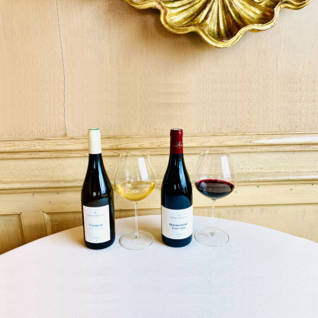 Tour de Bourgogne: 2 bouteilles de vin & 2 verres