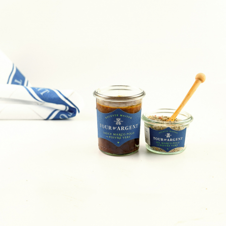 Our signature set - Our iconic salts and sauces & the Tour d'Argent kitchen linen