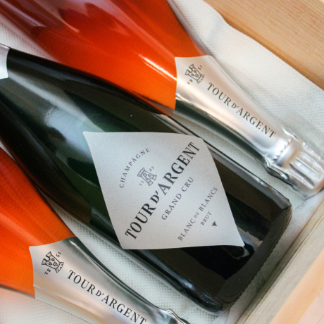 Festivities - Wooden case with 3 Blanc de Blancs Champagnes & 3 Rosé Champagnes Tour d'Argent
